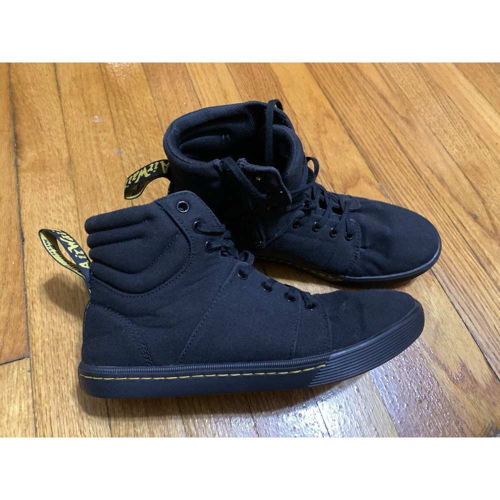 Dr. Martens Rozarya II High Top Boots Womens Size 9 Black Cotton Canvas Size Zip